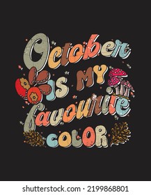 groovy fall and autumn lettering, fall and autumn isolated hand drawn groovy typography vintage t-shirt design, vintage style t-shirt design, retro print design, groovy style motivational Quotes