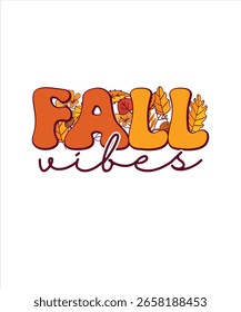 Groovy Fall Vibes T-Shirt Design