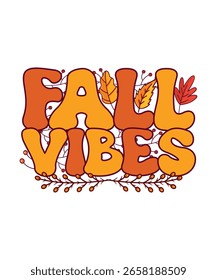 Groovy Fall Vibes T-shirt Design