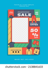 Groovy fashion sale poster template