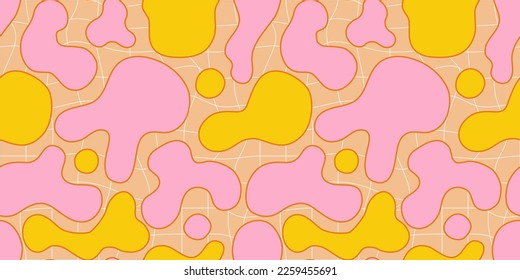 Groovy flame  Y2K  Psychedelic vector background. Seamless fire pattern in
70s Retro Disco Style. Funky summer abstract modern aesthetic  print.
Wall frame poster, banner or Social Media template.