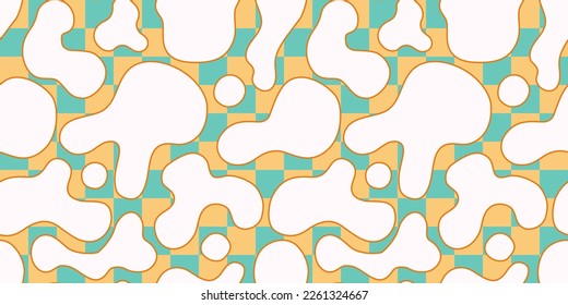 Groovy flame  Y2K  Psychedelic vector background. Seamless fire pattern in
70s Retro Disco Style. Funky summer abstract modern aesthetic  print.
Wall frame poster, banner or Social Media template.