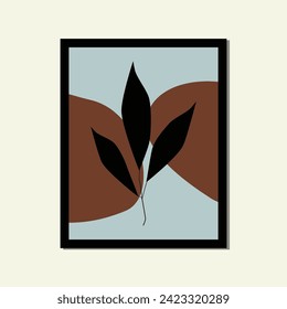 groovy floral minimalist organic shape, hand draw Abstract art background illustrations. Bohemian style of contemporary aesthetic for framed wall decoration, postcard, poster