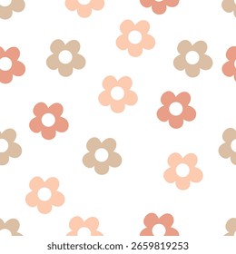 Groovy Floral Pattern Retro Floral Background Daisy Seamless Pattern Background