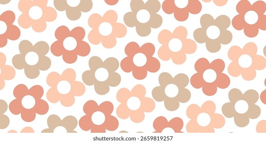 Groovy padrão floral fundo floral retro Daisy plano de fundo sem emenda padrão