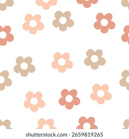 Groovy Patrón Floral Fondo Floral Retro Fondo de Patrón Inconsútil de Margarita