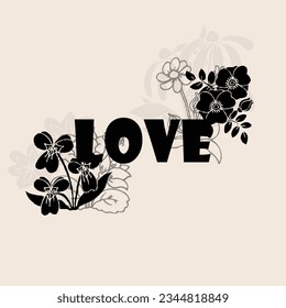 Groovy flower Seamless Pattern. cute background with flower. Love, sweet moment.t-shirt print, posters. Hand Drawn Love lettering typography poste. Spread the love lettering card with flower