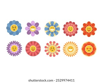 Conjunto de elementos de verano de flor Groovy 
