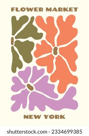 Grooviale Blumen, Vektorgrafik-Poster 