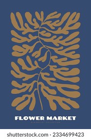 Groovy flowers vector illustration poster 