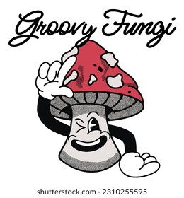 Groovy Fungi With Mushroom Groovy Character design