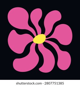 Groovy funky flower Dynamic and Colorful Graphic Floral Pattern for a Vibrant and Timeless Aesthetic Appeal