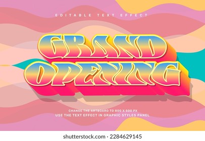 Groovy Grand opening editable text effect template