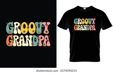 Groovy Grandpa Retro Opa Matching Family 1st Birthday Party T-Shirt