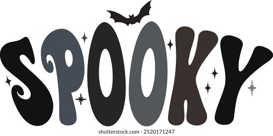 Groovy Gray Black Spooky text vector file