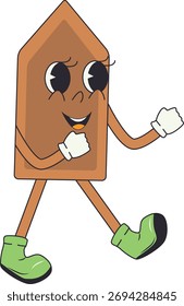 Groovy Halloween Cartoon Character. Vector Illustration on White Background.