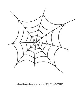 groovy halloween spider web, halloween sticker black outline web