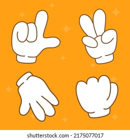 Groovy hands.y2k graphic elements stickers