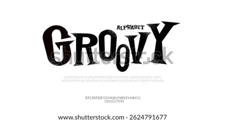 Groovy is Handwritten Original Typeface Inspired by Vintage Pulp Books, Magazine Covers, oldskul, B-Movies and Horror Films. vector garage car. American Mexico 1960 60’s 70’s era. Retro style
