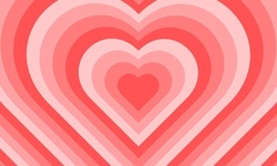 Groovy Heart Romantic Background Vector