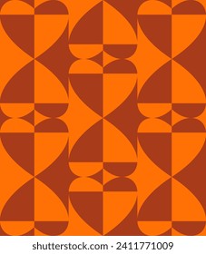 Groovy Hearts Seamless Pattern. Psychedelic Distorted Vector Background in 1970s-1980s Hippie Retro Style for Print on Textile, Wrapping Paper, Web Design and Social Media. Pink and Purple Colors.