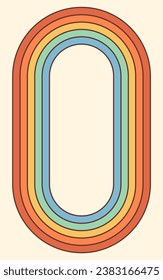 Groovy hippie 70s background. Rainbow vector pattern wallpaper in retro psychedelic style. 60s aesthetic.