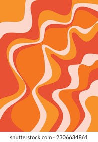 Groovy hippie 70s background. Waves, swirl, twirl pattern. Twisted and distorted vector texture in trendy retro psychedelic style