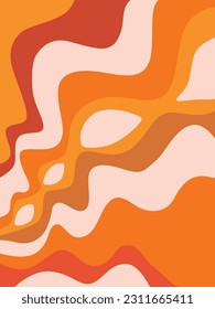 Groovy hippie 70s background. Waves, swirl, twirl pattern. Twisted and distorted vector texture in trendy retro psychedelic style