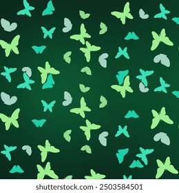 Groovy hippie 70s backgrounds. butterfly vector texture in trendy retro psychedelic style. Y2k aesthetic. texture green background, pattern