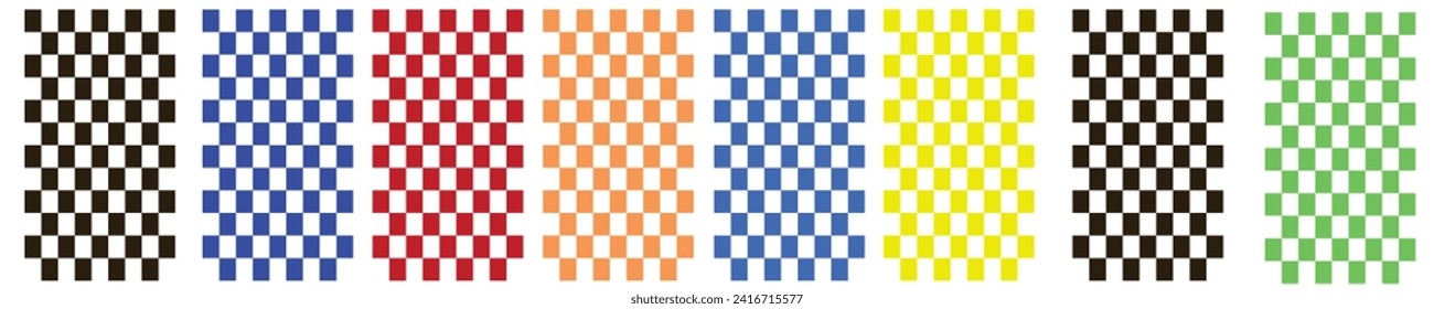 Groovy hippie 70s backgrounds. Checkerboard, chessboard, mesh, waves patterns.