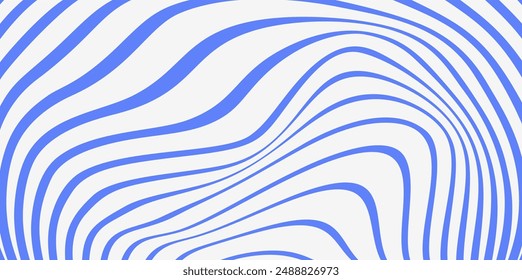 Groovy hippie 70s backgrounds. Pattern distorted optical illusion wave background. Ripple effect striped lines structure.