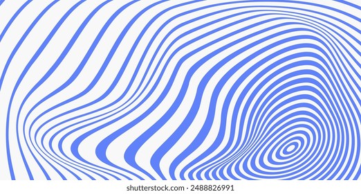 Groovy Hippie 70er Jahre Hintergründe. Muster verzerrter optischer Illusionswellenhintergrund. Gestreifte Linien mit Welleneffekt.