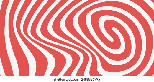 Groovy hippie 70s backgrounds. Pattern distorted optical illusion wave background. Ripple effect striped lines structure.