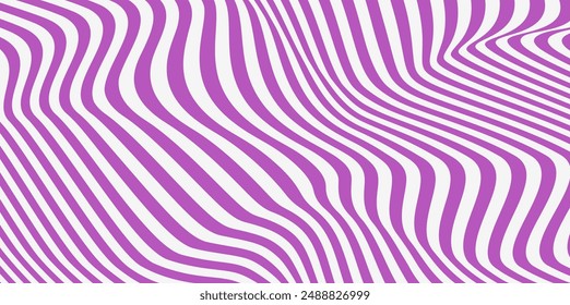 Groovy hippie 70s backgrounds. Pattern distorted optical illusion wave background. Ripple effect striped lines structure.