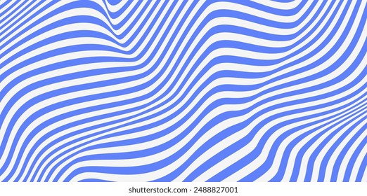 Groovy hippie 70s backgrounds. Pattern distorted optical illusion wave background. Ripple effect striped lines structure.