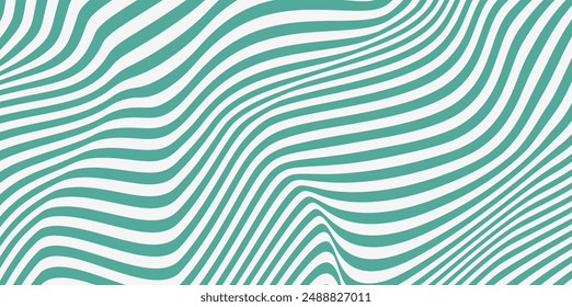 Groovy hippie 70s backgrounds. Pattern distorted optical illusion wave background. Ripple effect striped lines structure.