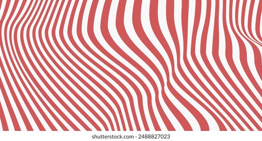 Groovy hippie 70s backgrounds. Pattern distorted optical illusion wave background. Ripple effect striped lines structure.
