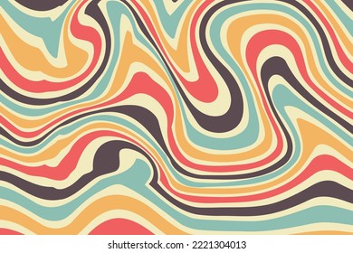 Groovy hippie 70s backgrounds with waves swirl twirl pattern