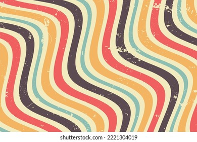 Groovy hippie 70s backgrounds with waves swirl twirl pattern