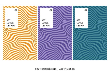 Groovy hippie 70s backgrounds. Waves  Twisted and distorted vector texture in trendy retro psychedelic style.