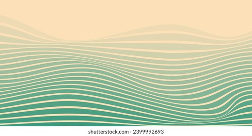 Groovy hippie 70s backgrounds. Waves, swirl, twirl pattern. Twisted and distorted vector texture in trendy retro psychedelic style. 