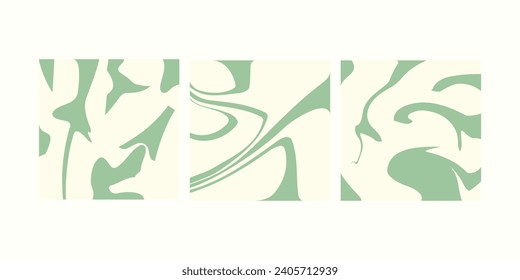 Groovy hippie 70s backgrounds. Waves, swirl, twirl pattern. Twisted and distorted vector texture in trendy retro psychedelic style. Y2k aesthetic