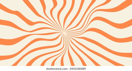 Groovy hippie 70s backgrounds. Waves, swirl, twirl pattern. Twisted and distorted vector texture in trendy retro psychedelic style