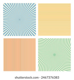 Groovy hippie 70s backgrounds. Waves, swirl, twirl pattern. Twisted and distorted vector texture in trendy retro psychedelic style. Y2k aesthetic.