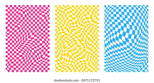 Groovy hippie 70s backgrounds. Waves, swirl, twirl pattern. Twisted and distorted vector texture in trendy retro psychedelic style. abstract wave lines