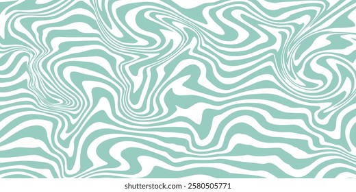 Groovy hippie 70s backgrounds. Waves, swirl, twirl pattern. Twisted and distorted vector texture in trendy retro psychedelic style. Y2k aesthetic.
