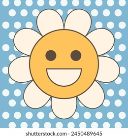 Groovy hippie 70s posters. Funny cartoon flower, rainbow, love, daisy etc. Vector cards in trendy retro psychedelic cartoon style. Vector backgrounds. Stay groovy