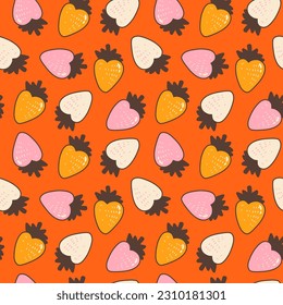 Groovy hippie 70s seamless pattern. Funny cartoon elements etc. Vector cards in trendy retro psychedelic cartoon style. Vector backgrounds. Stay groovy. Good vibes.
