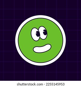 Groovy hippie 70s set. Sticker in trendy retro psychedelic cartoon style. Isolated vector illustration. Hippie 60s, 70s style. Vector illustration concept