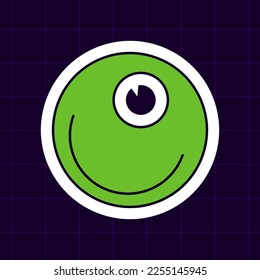 Groovy hippie 70s. Sticker in trendy retro psychedelic cartoon style. Isolated vector illustration. Hippie 60s, 70s style. Vector illustration concept